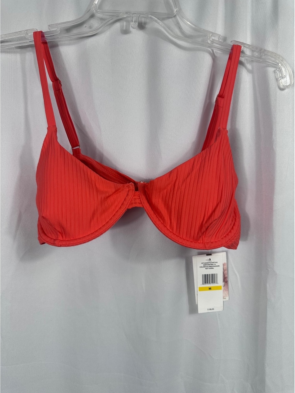Jessica Simpson Hot Coral Bikini Top Size Medium